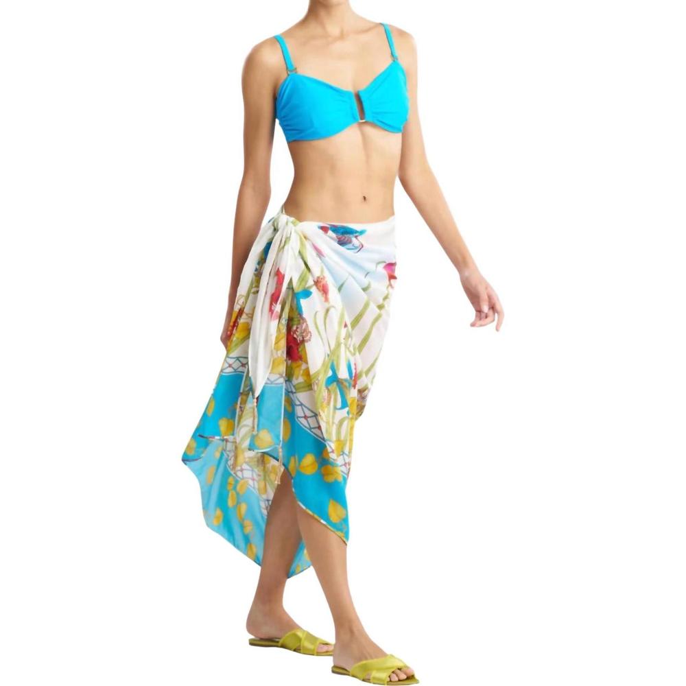 NEW NATORI aquatic sheer pareo in warm white multi - Picture 2 of 2